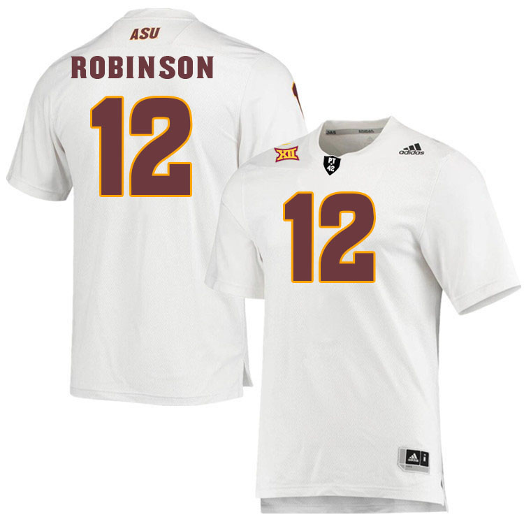 #12 Javan Robinson Arizona State Sun Devils College Football Jerseys Stitched-White